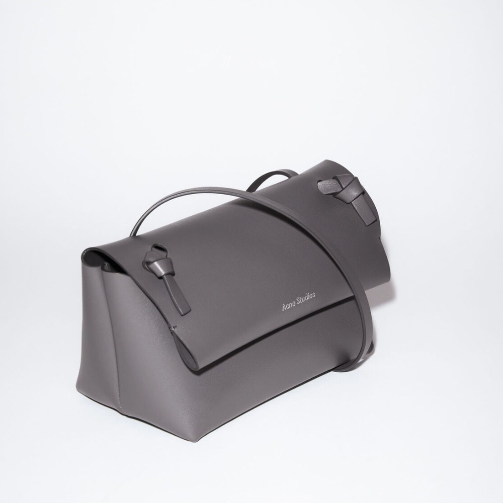 Acne Studios dark gray knot detail mini leather crossbody bag
